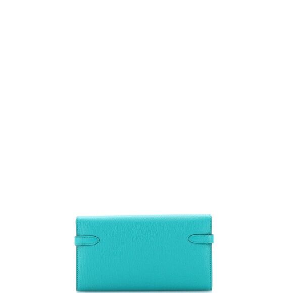 Hermes Kelly Wallet Chevre Mysore Long Blue - Picture 3 of 8